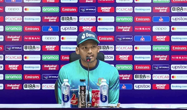 বাংলাদেশ ক্রিকেটার শান্ত সংবাদ সম্মেলনে অংশগ্রহণ করছেন।. Channel i News - চ্যানেল আই নিউজ