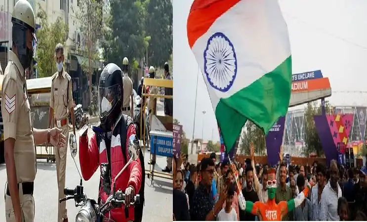 জনতা ও পুলিশ ভারতের জাতীয় পতাকা নিয়ে উৎসবমুখর পরিবেশে. Channel i News - চ্যানেল আই নিউজ