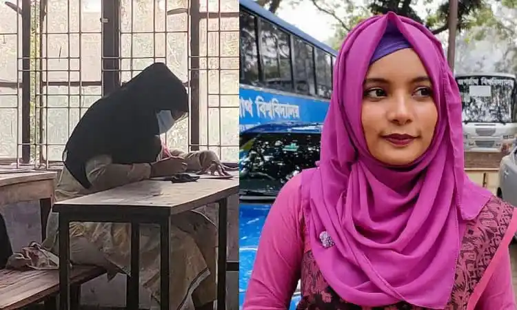 খাদিজা পরীক্ষার জন্য প্রস্তুতি নিচ্ছেন, পাঞ্জাবি পরিহিত. Channel i News - চ্যানেল আই নিউজ