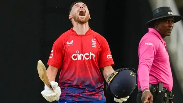 England cricket player celebrating after scoring a century in a match. Channel i News - চ্যানেল আই নিউজ