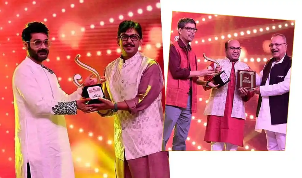 বাংলাদেশি ব্যক্তিরা পুরস্কার গ্রহণ করছেন, উৎসবমুখর পরিবেশ. Channel i News - চ্যানেল আই নিউজ