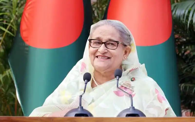 প্রধানমন্ত্রী শেখ হাসিনা নির্বাচনী সভায় বক্তব্য দিচ্ছেন. Channel i News - চ্যানেল আই নিউজ