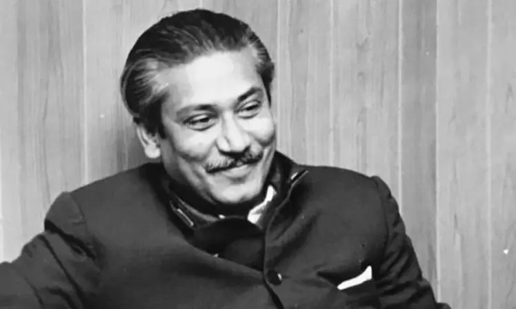 প্রখ্যাত নেতা শেখ মুজিবুর রহমানের ছবি, বাংলাদেশের স্বাধীনতার প্রতীক।. Channel i News - চ্যানেল আই নিউজ