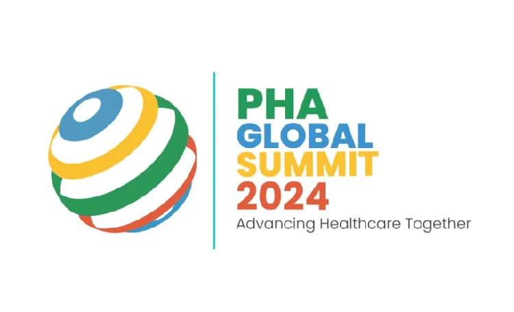 PHA Global Summit 2024 লোগো, স্বাস্থ্যসেবা উন্নয়নে বৈশ্বিক আলোচনা. Channel i News - চ্যানেল আই নিউজ