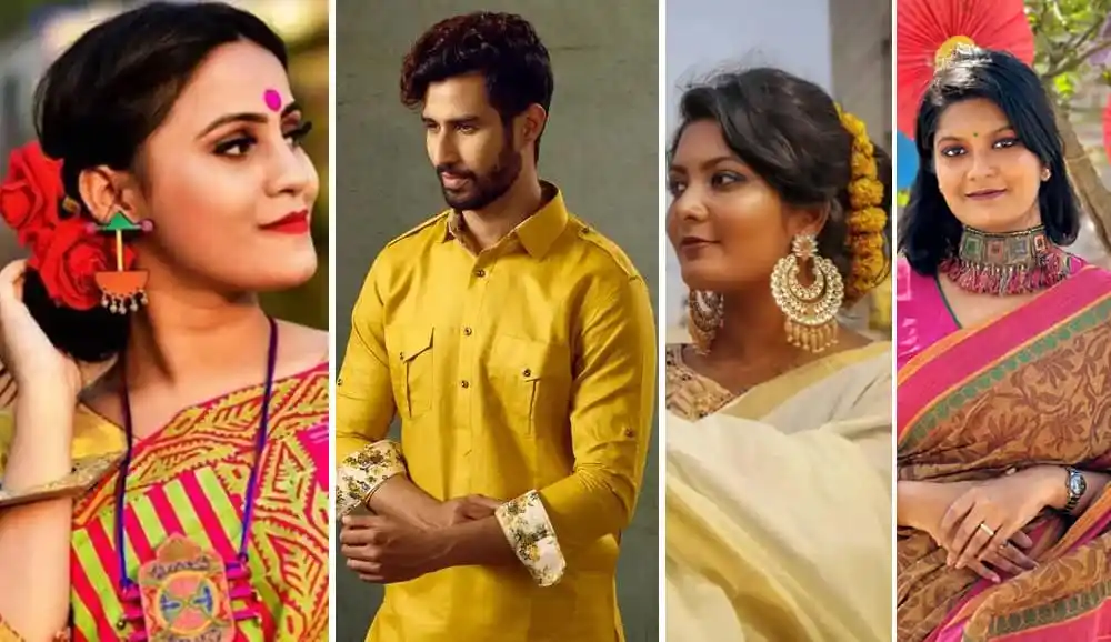 বাংলাদেশের উৎসবের জন্য নারীরা ঐতিহ্যবাহী পোশাক পরেছেন. Channel i News - চ্যানেল আই নিউজ