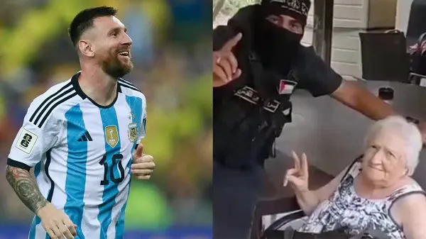Lionel Messi in Argentina jersey smiling during a match. Channel i News - চ্যানেল আই নিউজ
