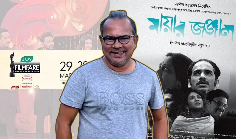 নির্মাতা ও অভিনেতা মোস্তফা সরয়ার ফারুকী হাস্যোজ্জ্বল মুখে ছবি. Channel i News - চ্যানেল আই নিউজ