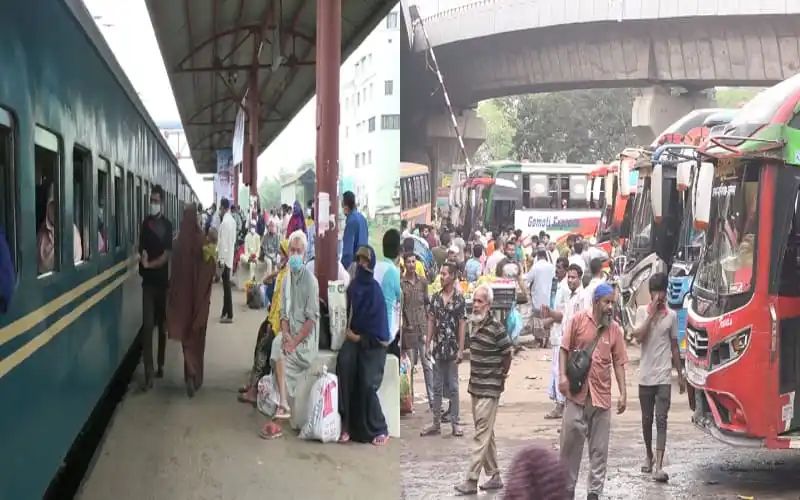 বিলম্বে ট্রেন ছাড়ায় যাত্রীরা বাসে অতিরিক্ত ভাড়া দিচ্ছে. Channel i News - চ্যানেল আই নিউজ
