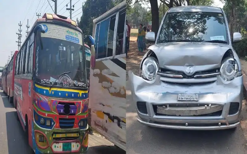 জাহাঙ্গীরনগর বিশ্ববিদ্যালয়ের বাস ও কার দুর্ঘটনা, ক্ষতিপূরণ দাবি. Channel i News - চ্যানেল আই নিউজ