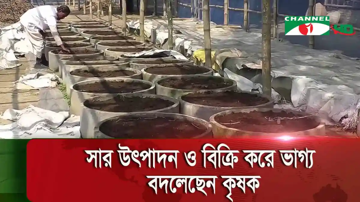 ভার্মি কম্পোস্ট উৎপাদনের জন্য বড় বড় ট্যাংকে মাটি ও সার মিশ্রণ. Channel i News - চ্যানেল আই নিউজ