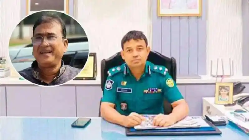 ডিবি প্রধানের ছবি, বাংলাদেশ পুলিশ কর্মকর্তা, অফিসে বসে. Channel i News - চ্যানেল আই নিউজ