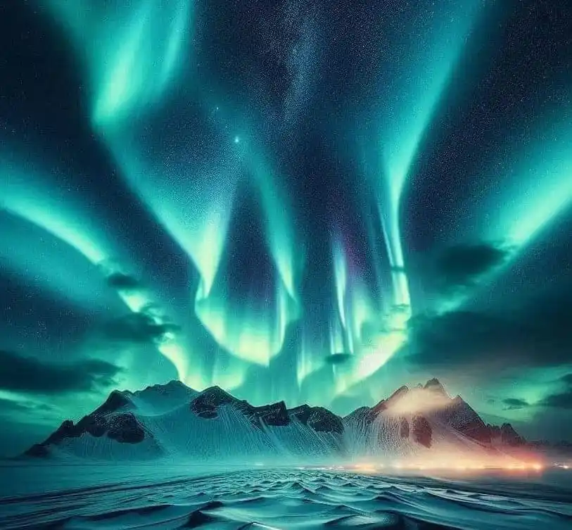 অরোরা Borealis আকাশে উজ্জ্বল আলো, আর্কটিক অঞ্চলের সুন্দর প্রাকৃতিক দৃশ্য. Channel i News - চ্যানেল আই নিউজ