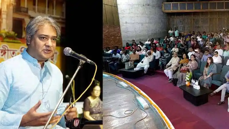 তথ্য প্রতিমন্ত্রী ভাষণ দিচ্ছেন, দর্শকরা মনোযোগীভাবে শুনছেন. Channel i News - চ্যানেল আই নিউজ