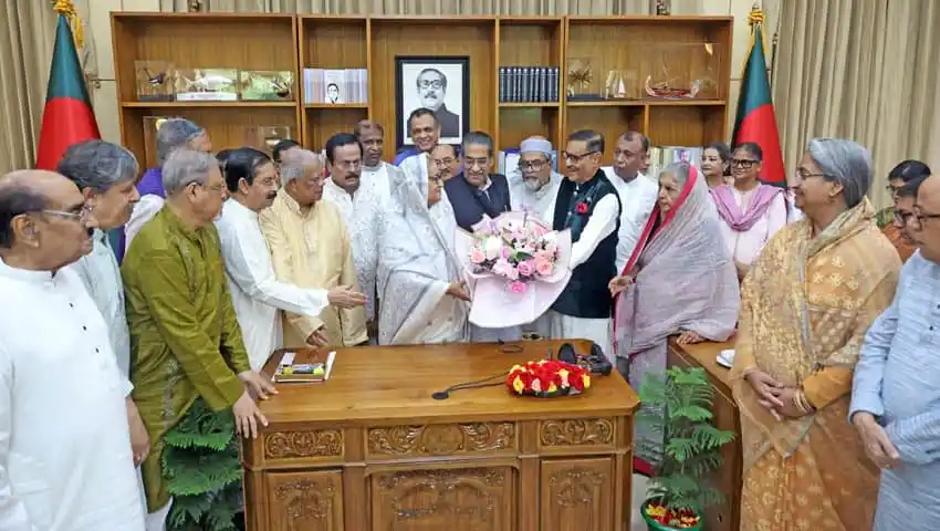 প্রধানমন্ত্রীর ঈদ শুভেচ্ছা বিনিময় অনুষ্ঠানে গণভবনে উপস্থিত নেতৃবৃন্দ. Channel i News - চ্যানেল আই নিউজ