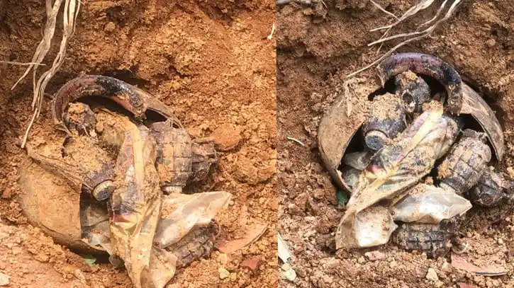 মাটি খুঁড়তে পাওয়া গেছে একাধিক গ্রেনেডের অংশ. Channel i News - চ্যানেল আই নিউজ