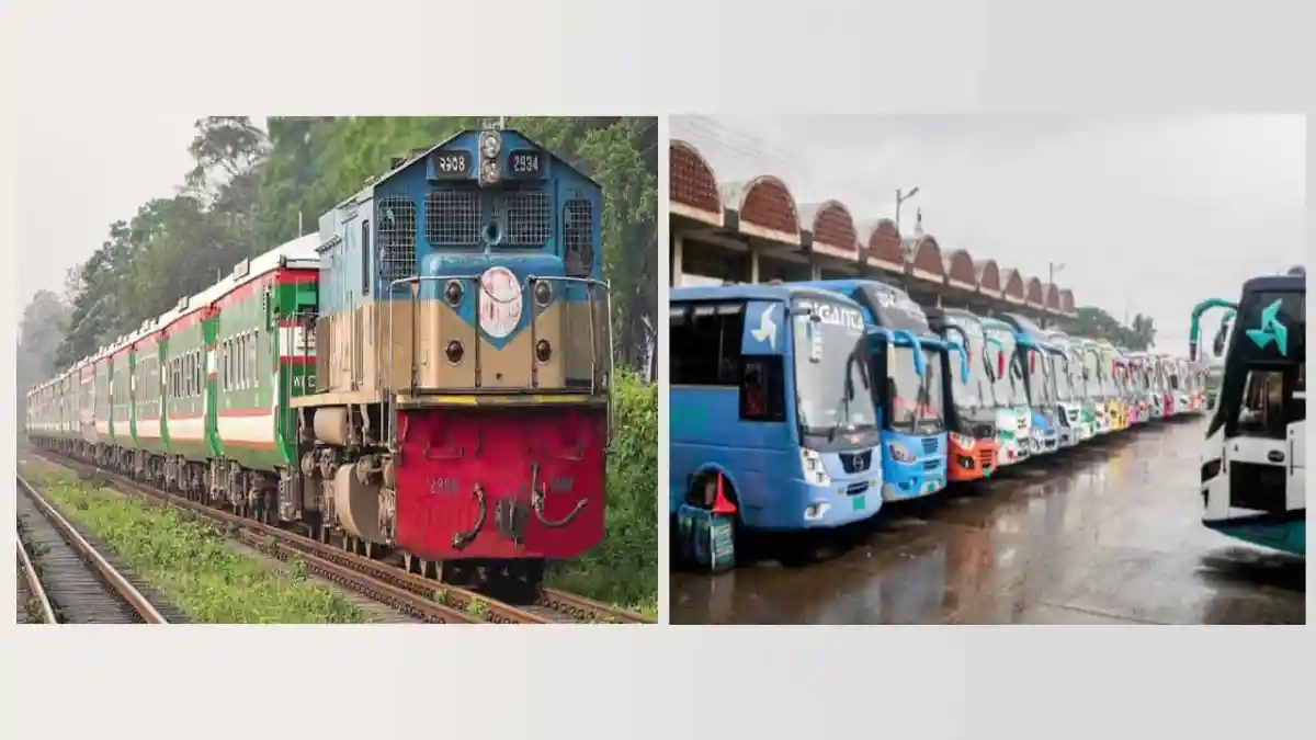 ঢাকার সঙ্গে সারাদেশের রেল ও বাস যোগাযোগ বন্ধের ছবি. Channel i News - চ্যানেল আই নিউজ