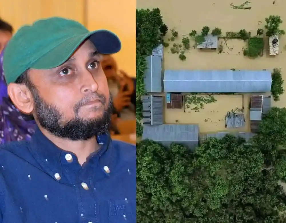 নদীর জলাবদ্ধতা ও আশ্রয় কেন্দ্রের উপরে উড়ন্ত ছবি. Channel i News - চ্যানেল আই নিউজ