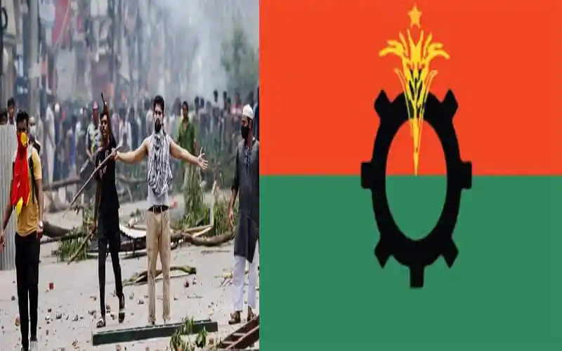 বিক্ষোভরত বিএনপি সমর্থকরা রাস্তায় অবস্থান করছে. Channel i News - চ্যানেল আই নিউজ