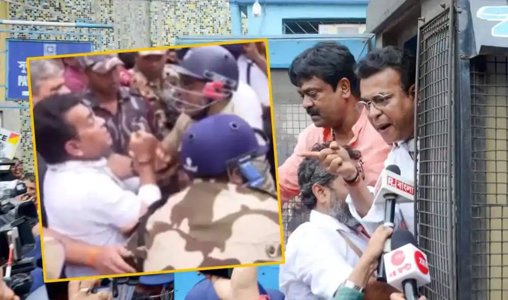 পুলিশের সঙ্গে অভিনেতা রুদ্রনীল ও সাংবাদিকরা রাস্তায় আলোচনা করছেন. Channel i News - চ্যানেল আই নিউজ
