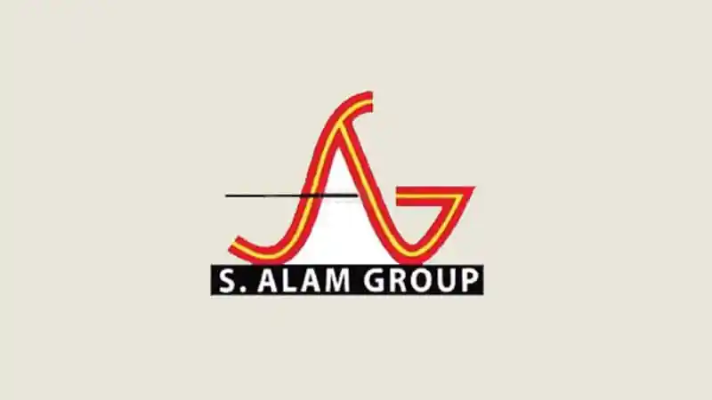 S. Alam Group logo with stylized red and yellow 'A' on a beige background. Channel i News - চ্যানেল আই নিউজ