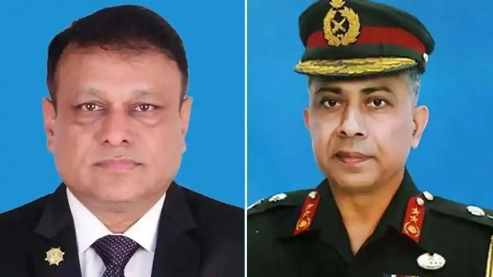 Bangladeshi officials in formal attire and military uniform for Channel i Online news. Channel i News - চ্যানেল আই নিউজ