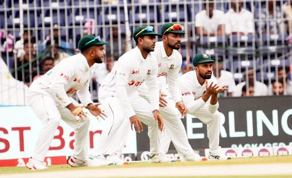 Bangladesh cricket team players in action during a match at the stadium. Channel i News - চ্যানেল আই নিউজ