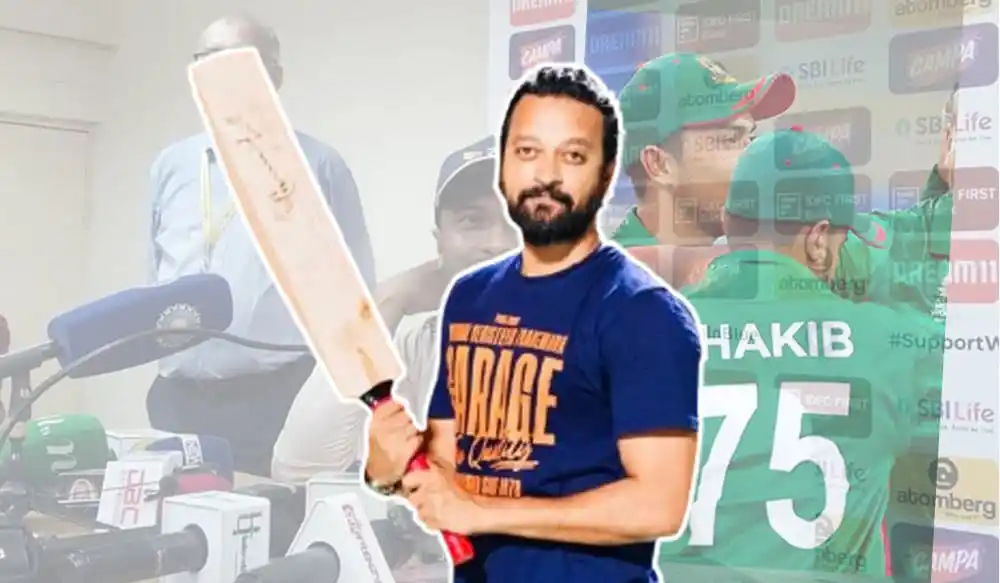 সাইমন ক্রিকেট জার্সি হাতে, পেছনে ক্রিকেটাররা ও মিডিয়া. Channel i News - চ্যানেল আই নিউজ