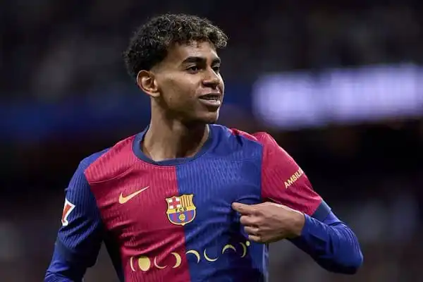 Yamal in FC Barcelona jersey during a match. Channel i News - চ্যানেল আই নিউজ