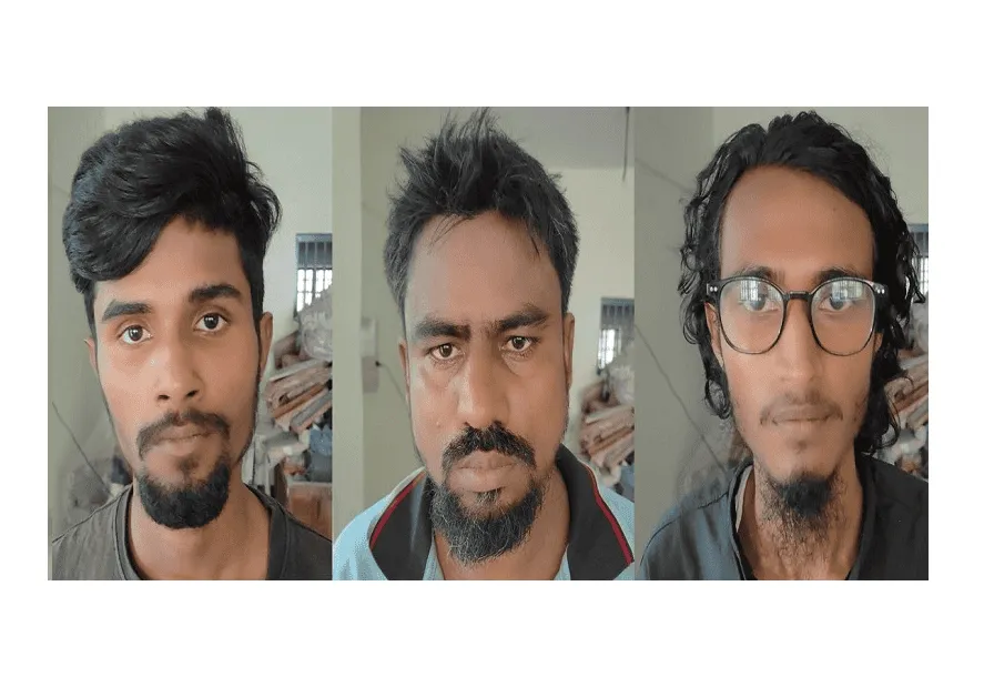 Three men with different hairstyles and facial hair in a row. Channel i News - চ্যানেল আই নিউজ