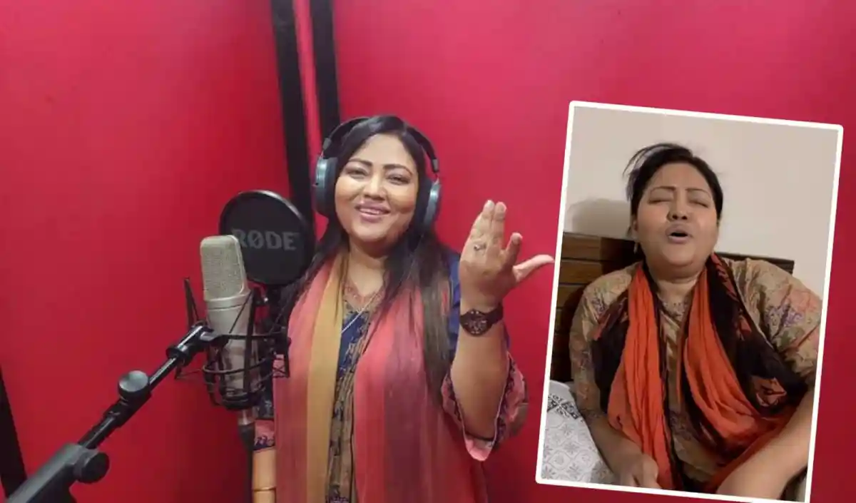 মমতাজ স্টুডিওতে গান রেকর্ডিং করছেন, হাস্যোজ্জ্বল ও আবেগপ্রবণ. Channel i News - চ্যানেল আই নিউজ