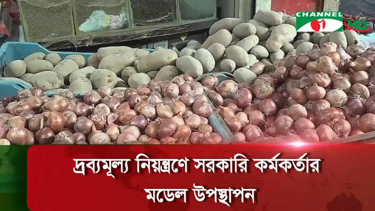বাজারে পেঁয়াজের বিভিন্ন ধরনের পণ্য ও মূল্য দেখানো হচ্ছে. Channel i News - চ্যানেল আই নিউজ