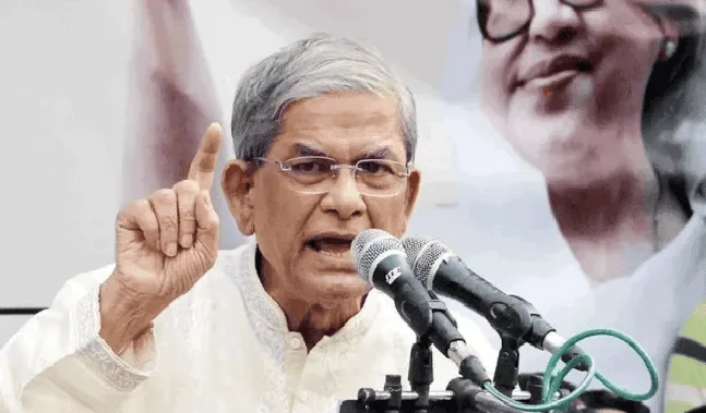 মির্জা ফখরুল ভাষণ দিচ্ছেন, রাজনৈতিক প্রতিবাদে. Channel i News - চ্যানেল আই নিউজ