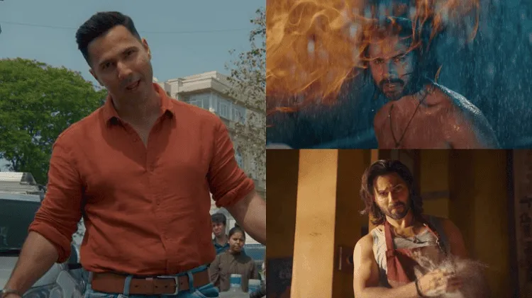 অভিনেতা বরুণের তিনটি ভিন্ন চরিত্রের ছবি, একটিতে তিনি শহরে, অন্যটিতে আগুনের সামনে, তৃতীয়টিতে বসে।. Channel i News - চ্যানেল আই নিউজ