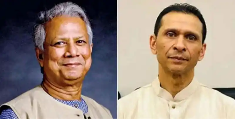 ড. ইউনূস ও সোহেল তাজের ছবি, ফোনালাপের বিষয়বস্তুর সঙ্গে সম্পর্কিত. Channel i News - চ্যানেল আই নিউজ