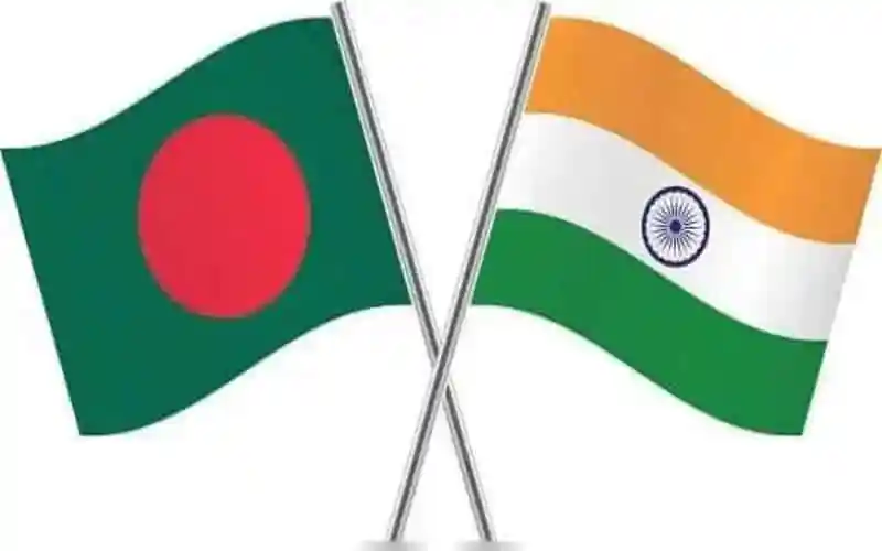 বাংলাদেশ ও ভারতের পতাকা একসঙ্গে দেখানো হয়েছে. Channel i News - চ্যানেল আই নিউজ