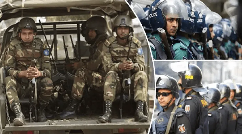বাংলাদেশের পুলিশ ও সেনা সদস্যরা নিরাপত্তা প্রস্তুতিতে. Channel i News - চ্যানেল আই নিউজ