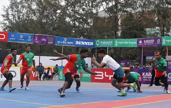 বাংলাদেশের কাবাডি দল নেপালের বিপক্ষে ক্রীড়া প্রতিযোগিতায় অংশগ্রহণ করছে. Channel i News - চ্যানেল আই নিউজ