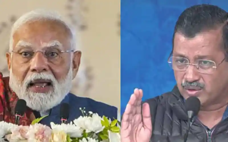 ভারতীয় প্রধানমন্ত্রী মোদী ও পশ্চিমবঙ্গের মুখ্যমন্ত্রী মমতা বন্দ্যোপাধ্যায়ের ছবি. Channel i News - চ্যানেল আই নিউজ