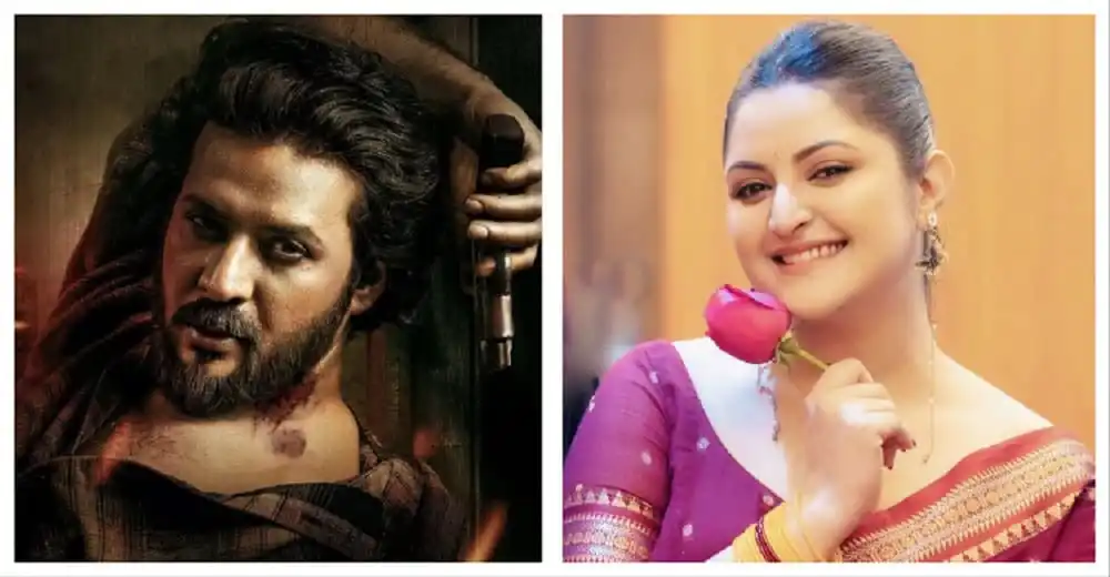 দুইজন অভিনেতার ছবি, একে অপরের পাশে, একজনের হাতে অস্ত্র, অন্যজনের হাতে গোলাপ. Channel i News - চ্যানেল আই নিউজ