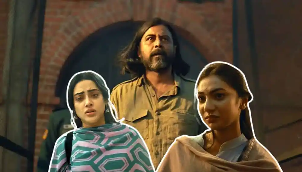 নিশোরের 'দাগি' সিনেমার দৃশ্য, তিনজন অভিনেতা একসঙ্গে দাঁড়িয়ে. Channel i News - চ্যানেল আই নিউজ
