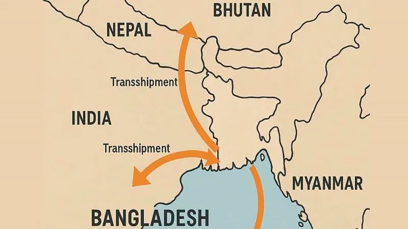 বাংলাদেশের ট্রান্সশিপমেন্ট রুটের মানচিত্র, ভারতের দাদাগিরি ও মোদীগিরির প্রসঙ্গ. Channel i News - চ্যানেল আই নিউজ