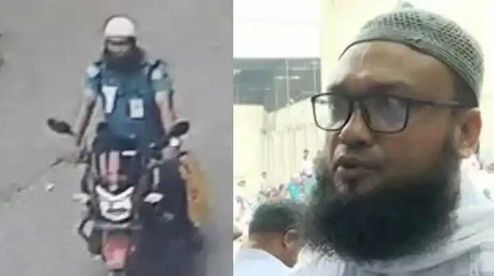 বিক্ষোভকারী একজন ব্যক্তি, মুখে মাস্ক ও হেলমেট পরে রাস্তায় চলছেন।. Channel i News - চ্যানেল আই নিউজ