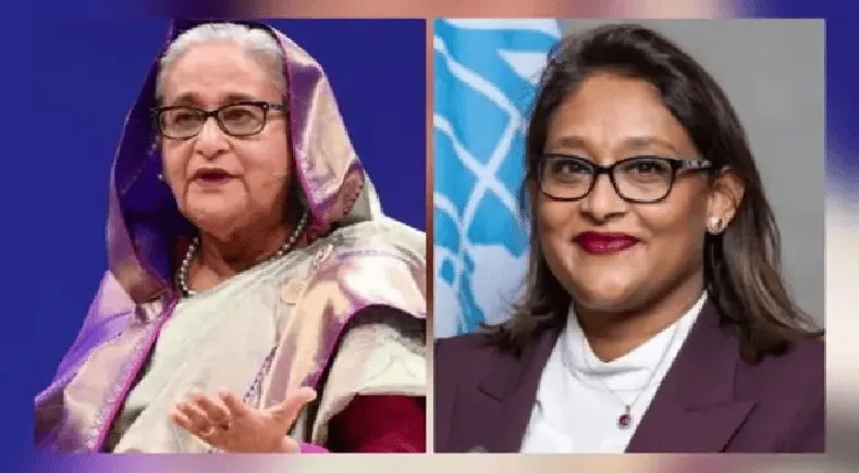 প্রধানমন্ত্রী শেখ হাসিনা ও অন্য একজন নারী নেত্রী ছবি. Channel i News - চ্যানেল আই নিউজ