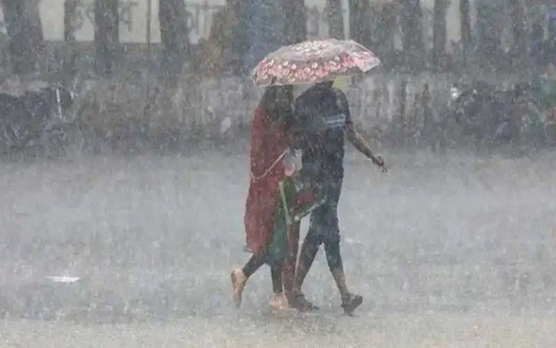 বৃষ্টির সময় ছাতা নিয়ে হাঁটছেন মানুষজন. Channel i News - চ্যানেল আই নিউজ