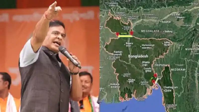 বাংলাদেশ-ভারত সীমান্তের মানচিত্র ও হিমন্ত শর্মার বক্তৃতা. Channel i News - চ্যানেল আই নিউজ