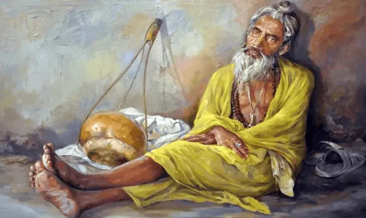 বয়স্ক লালনগীতিকার একজন ফকির, বসে আছেন, তার পাশে লালনসংগীতের পাত্র।. Channel i News - চ্যানেল আই নিউজ