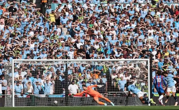 Football match with crowd celebrating a goal at the stadium. Channel i News - চ্যানেল আই নিউজ