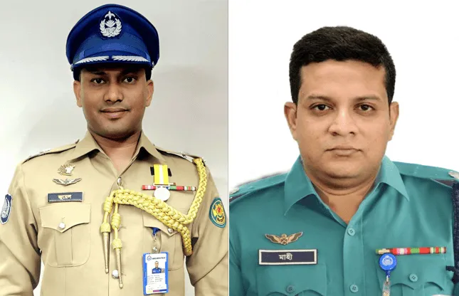 নতুন পুলিশ কমিটির সদস্যদের ছবি, একজন পুলিশ কর্মকর্তা ও একজন সিভিল ব্যক্তি. Channel i News - চ্যানেল আই নিউজ