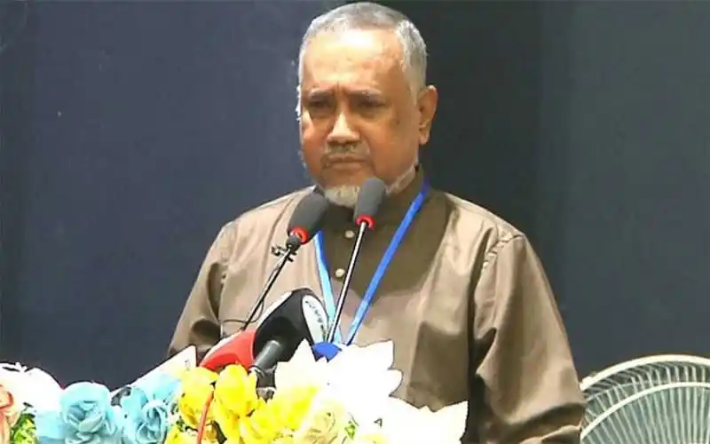 আব্দুল্লাহ মোহাম্মদ তাহের বক্তৃতা দিচ্ছেন, বাংলাদেশি রাজনীতিবিদ. Channel i News - চ্যানেল আই নিউজ
