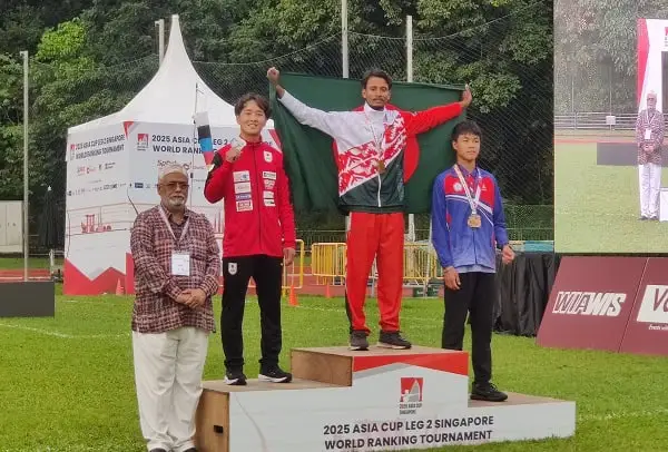বাংলাদেশের আলিফ এশিয়া কাপ আর্চারিতে স্বর্ণ জয়ী, প podium এ দাঁড়িয়ে. Channel i News - চ্যানেল আই নিউজ